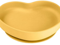canpol 80/309 Силиконовая тарелка на присоске "Сердце" (жёлтый)