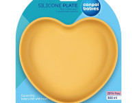 canpol 80/309 Силиконовая тарелка на присоске "Сердце" (жёлтый)