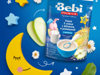 bebi premium Каша молочная ночная 3 злака с яблоком и ромашкой (6 м+) 200 гр.