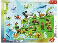 trefl 31341 puzzle "harta europei cu animale" (25 el.)