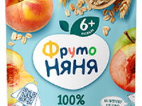 ФрутоНяня Пюре Яблоко-персик-злаки 90 гр. (6 м+)