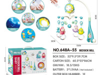 bibiin toys 648a-55 carusel muzical cu proiector și telecomandă (albastru)