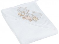 tega baby prosop cu glugă "ursul" ms-015-118 (100х100 cm.) alb