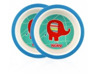 nuby id5501 Набор тарелочек bio (2 шт.) в асс.