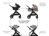 kinderkraft Коляска 3-в-1 esme бежевый