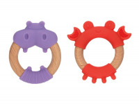 nuby nv06010 Прорезыватель  из дерева и силикона "Животные" в асс.