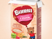 Винни terci cu lapte  5 cereale cu mere si zmeura (6m +) 200 gr.