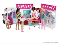barbie hkt79 set de joaca 2în1 “ambulantă - clinica barbie”