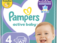 pampers active baby 4 (9-14 kg.) 62 buc.