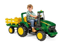 peg perego tractor cu remorca electric jd ground force