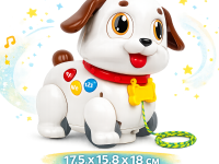 hola toys he9977 jucărie de tras "cățeluș" cu sunet și lumină