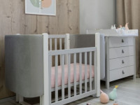 veres 05.3.1.212.17 patuț pentru copii ЛД5 monaco velour (alb/gri)