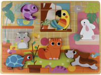 tooky toy th635 puzzle din lemn „animale”