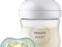 avent scd837/10 set biberon natural (125 ml), suzetă ultra air (0-6 luni)