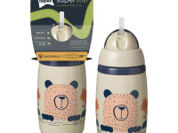 tommee tippee tt0398 cana termica cu pai "superstar" bej (12 m+) 266 ml.