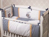 dormi baby set lenjerie de pat pentru copii  "ursul marinar" albastru (6 unități)