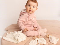 new baby 53877 Игровой коврик из муслина "Лист" бежевый