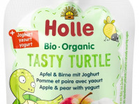 holle bio organic Пюре "tasty turtle" Яблоко-груша-йогурт (8 м +) 85 гр.