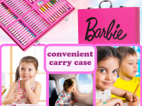 total office bb-1115 set de colorat in trusa "barbie" (137 piese)