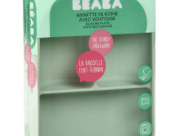 beaba 5560 farfurie silicon cu ventuză cu 3 compartimente (verde)