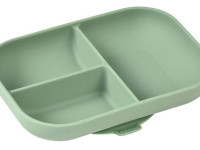 beaba 5560 farfurie silicon cu ventuză cu 3 compartimente (verde)