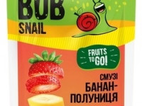 bob snail Пюре фруктово-ягодное "Смузи Банан-Клубника" (120 гр.)