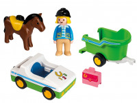 playmobil 70181 Конструктор "Автомобиль с прицепом для лошади"