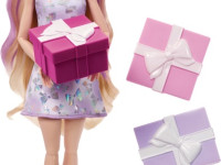 barbie jfg70 set cu papusa "petrecerea surpriza in tonuri de liliac"