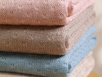 babyono-81233 1673/04 Плед трикотажный бамбуковый (75 x 100 см) голубой