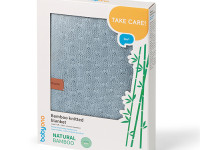 babyono-81233 1673/04 Плед трикотажный бамбуковый (75 x 100 см) голубой