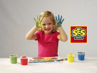 ses creative 00304 set de vopsele pentru degete (4 culori)