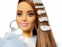 barbie gyj78papusa "extra" intr-o rochie lunga curcubeu