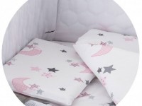 chipolino lenjerie pentru leagăn koscloset05wp "luna" roz (4 buc.)