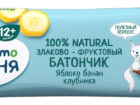 ФрутоНяня Злаково-фруктовый батончик Яблоко-банан-клубника (12 м+) 25 гр. 