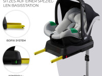 kinderkraft scaun auto mink pro i-size (40-75 cm) complet cu baza fx isofix (gri)