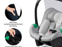 kinderkraft scaun auto mink pro i-size (40-75 cm) complet cu baza fx isofix (gri)