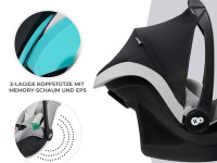 kinderkraft scaun auto mink pro i-size (40-75 cm) complet cu baza fx isofix (gri)