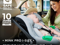 kinderkraft scaun auto mink pro i-size (40-75 cm) complet cu baza fx isofix (gri)
