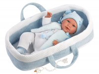 llorens 74011 păpușă interactivă "mimo lloron capazo celeste" (40 cm.)