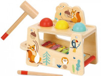 tooky toy tf827 jucărie din lemn 2 în 1 "xilofon cu ciocan"