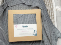 sensillo-43495 pătură din bambus cu glugă (90 x 85 cm) grafit