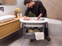 kinderkraft Пеленальный столик с ванной bubbly серый