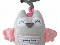 baby mix p/1251-6700 jucărie muzicala pentru călătorie "bufniță" roz