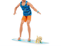 barbie hpt50 păpușă ken "fashionist" cu placă de surf