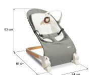 caretero-80611 Детское кресло шезлонг "pine" (до 12 кг.) серый