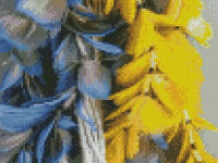 strateg leo hx434 Алмазная мозаика "Желто-голубые перья" (30х40 см.)