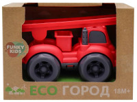 funky toys ft0278075 mașină de pompieri cu scară eco (10 cm) roșie