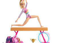 barbie hrg52 set de joc "antrenament de gimnastică"