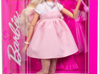 barbie hyv27 papusa "barbie deluxe style" blonda intr-o rochie roz pastel