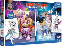 trefl 43007 puzzle 2 în 1+ carte de colorat "paw patrol, skye and marshall" (2x10 el.)